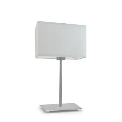 Lampka AMALFI abażur jasny szary stelaż stal szczotkowana
