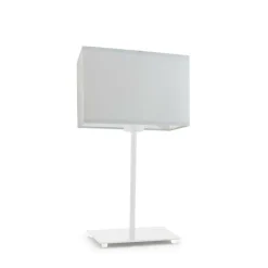 Lampka AMALFI abażur jasny szary stelaż biały