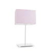 Lampka AMALFI abażur jasny różowy stelaż biały