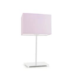 Lampka AMALFI abażur jasny różowy stelaż biały