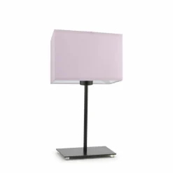 Lampka AMALFI abażur jasny fioletowy stelaż czarny