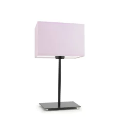 Lampka AMALFI abażur jasny różowy stelaż czarny