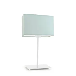 Lampka AMALFI abażur miętowy stelaż biały