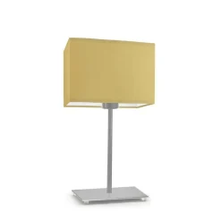 Lampka AMALFI abażur musztardowy stelaż stal szczotkowana