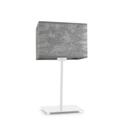 Lampka AMALFI abażur szary melanż stelaż biały