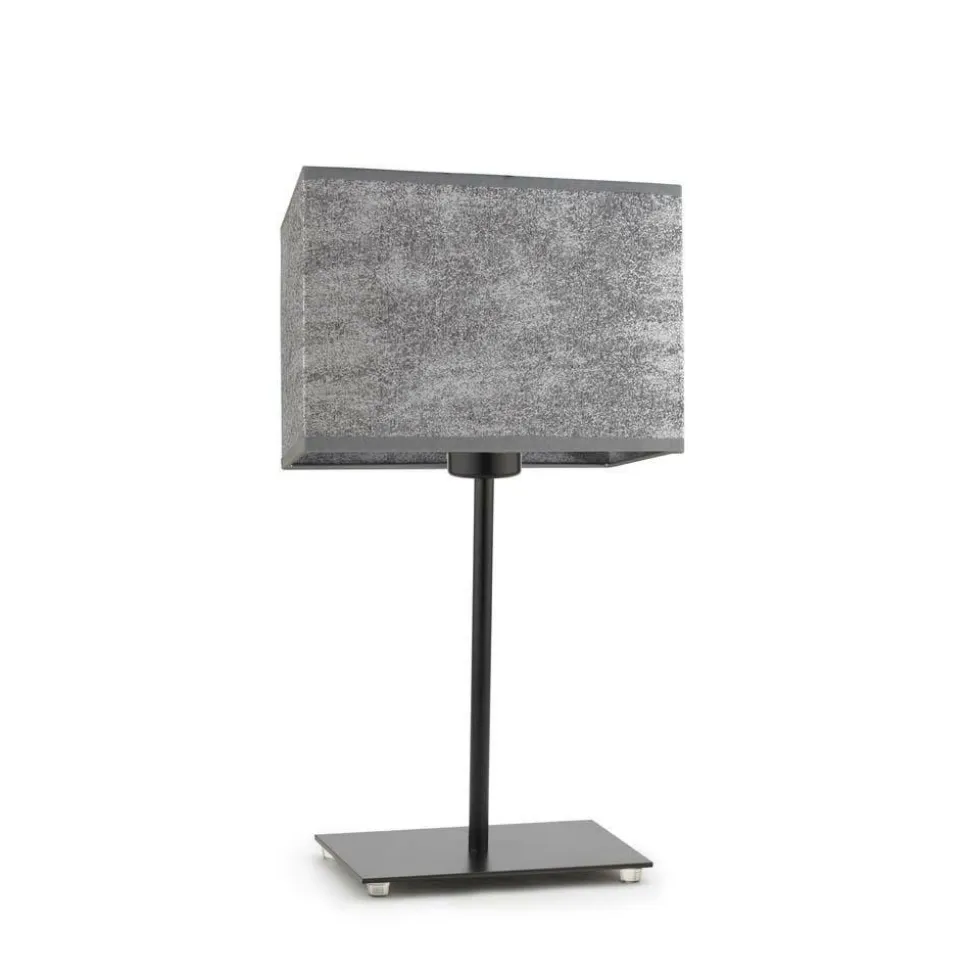 Lampka AMALFI abażur szary melanż stelaż czarny