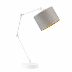 Lampka ASMARA VELUR GOLD biała szara