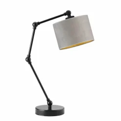 Lampka ASMARA VELUR GOLD czarna szara