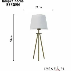 Lampka BERGEN abażur musztardowy stelaż stare złoto