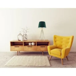 Lampka BERGEN abażur szary melanż stelaż biały