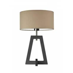 Lampka  CLIO abażur beżowy stelaż popielaty