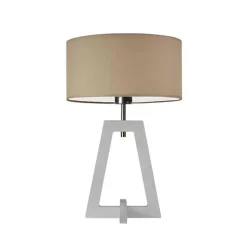 Lampka  CLIO abażur beżowy stelaż biały