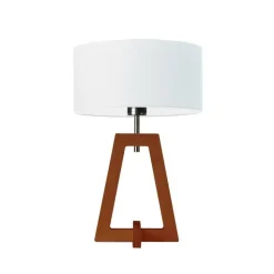 Lampka  CLIO abażur biały stelaż mahoniowy
