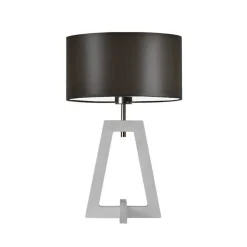 Lampka  CLIO abażur brązowy stelaż biały