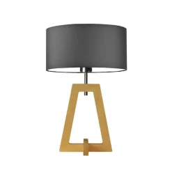 Lampka  CLIO abażur grafitowy stelaż dębowy