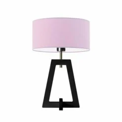 Lampka  CLIO abażur jasny fioletowy stelaż hebanowy