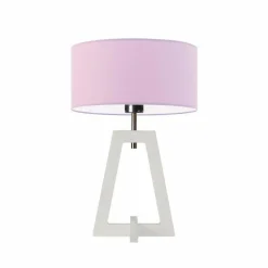 Lampka  CLIO abażur jasny fioletowy stelaż biały