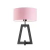 Lampka  CLIO abażur jasny różowy stelaż popielaty