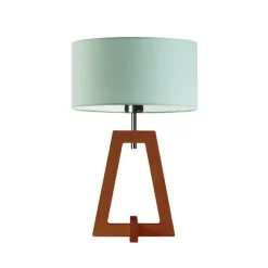 Lampka  CLIO abażur miętowy stelaż mahoniowy
