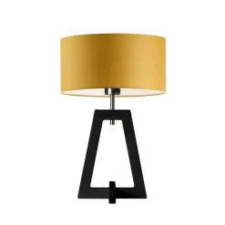 Lampka  CLIO abażur musztardowy stelaż hebanowy