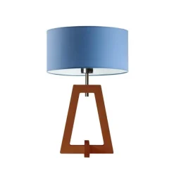 Lampka  CLIO abażur niebieski stelaż mahoniowy