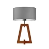 Lampka  CLIO abażur szary melanż stelaż mahoniowy