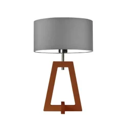 Lampka  CLIO abażur szary melanż stelaż mahoniowy