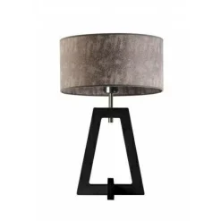 Lampka  CLIO abażur szary melanż stelaż hebanowy