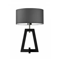 Lampka  CLIO abażur szary stalowy stelaż hebanowy