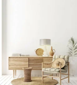 Lampka HONOLULU abażur brązowy stelaż biały