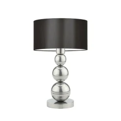 Lampka HONOLULU abażur brązowy stelaż srebrny