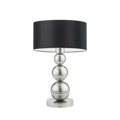 Lampka HONOLULU abażur czarny stelaż srebrny