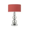 Lampka HONOLULU abażur czerwony stelaż stelaż srebrny