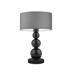 Lampka HONOLULU abażur szary stalowy stelaż czarny