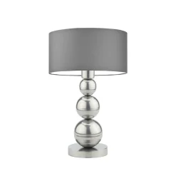 Lampka HONOLULU abażur szary stalowy stelaż srebrny