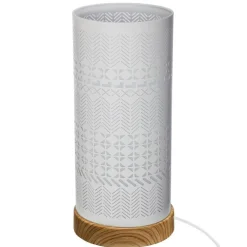 Lampka Lamby z geometrycznym motywem dotykowa biała