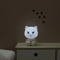 Lampka nocna Kot USB LED biała