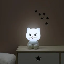 Lampka nocna Kot USB LED biała