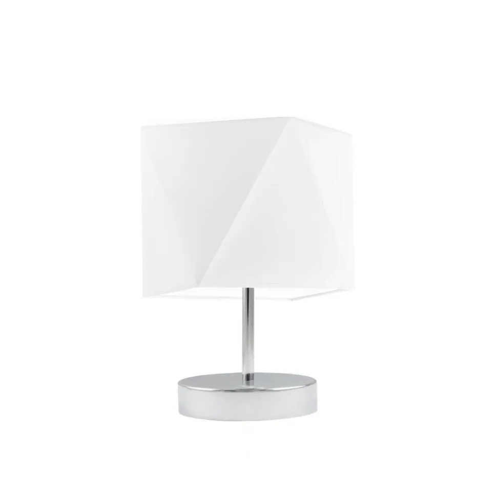 Lampka PASADENA abażur biały stelaż chrom