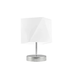Lampka PASADENA abażur biały stelaż biały stal szczotkowana