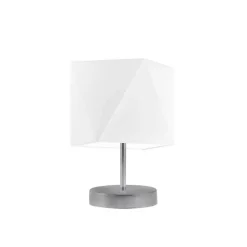 Lampka PASADENA abażur biały stelaż srebrny