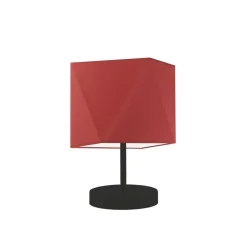 Lampka PASADENA abażur czerwony stelaż czarny
