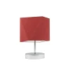Lampka PASADENA abażur czerwony stelaż chrom
