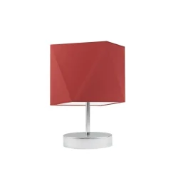 Lampka PASADENA abażur czerwony stelaż chrom