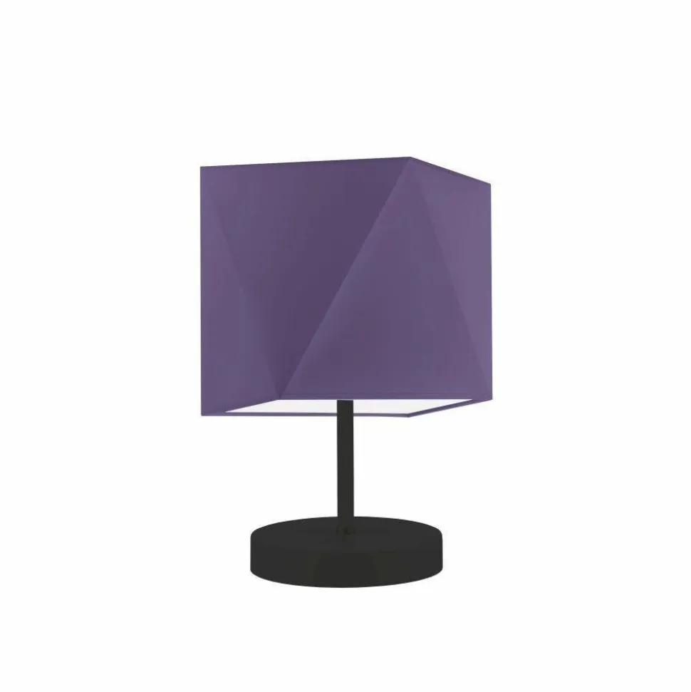 Lampka PASADENA abażur fioletowy stelaż czarny