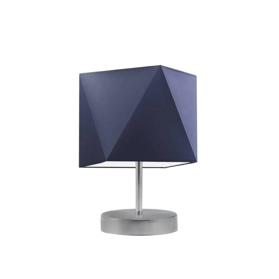 Lampka PASADENA abażur granatowy stelaż srebrny