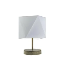 Lampka PASADENA abażur jasny szary stelaż stare złoto