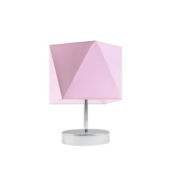 Lampka PASADENA abażur jasny różowy stelaż chrom