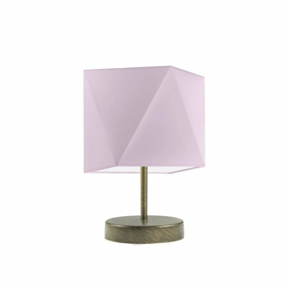 Lampka PASADENA abażur jasny fioletowy stelaż stare złoto