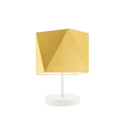 Lampka PASADENA abażur musztardowy stelaż biały